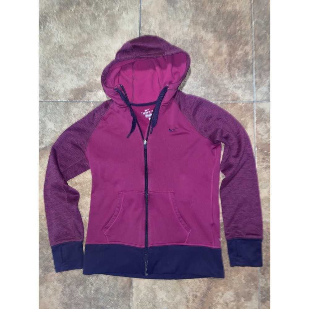 Nike Therma Fit Purple Woman's Zip Up Hooded Jacket - Medium
